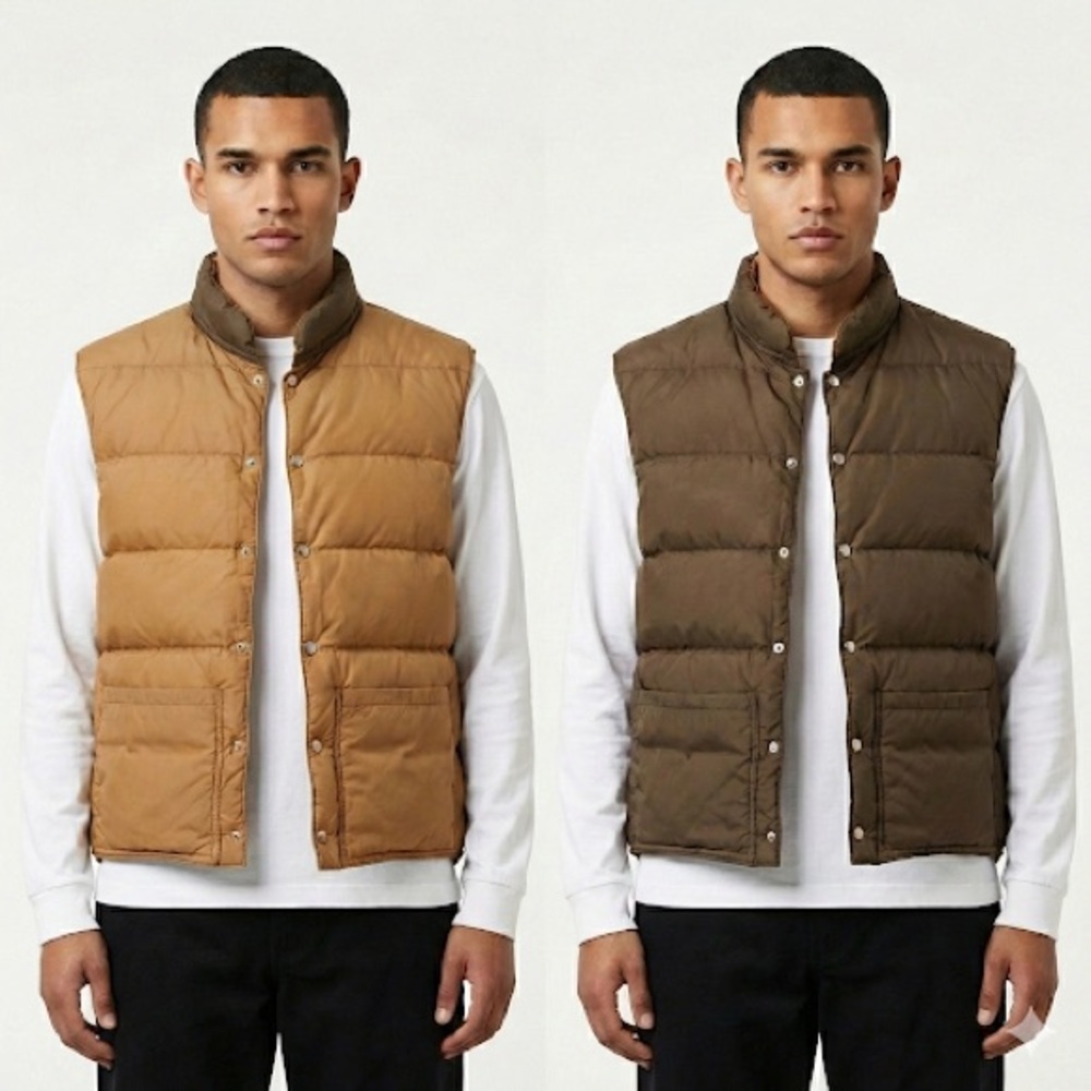 Comfy Vintage Reversible Down Vest Goose Insulated Heritage Mens XL